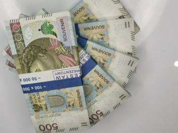 Банкноты номиналом 500 злотых для развлечения и обучения, 10 шт.