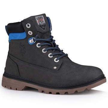 Buty, trapery zimowe męskie U.S. Polo Assn. BLACK BLUE WYSOKIE