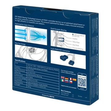 Компьютерный вентилятор Arctic P12 PWM PST 120 мм