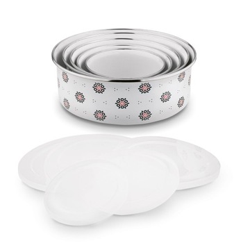 НАБОР ЧАШ, эмалированная ЧАША С КРЫШКОЙ x5 Tadar