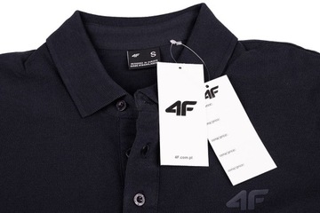 МУЖСКАЯ ФУТБОЛКА ПОЛО 4F ЧЕРНАЯ ХЛОПКА, ЧЕРНЫЙ РАЗМЕР. XL