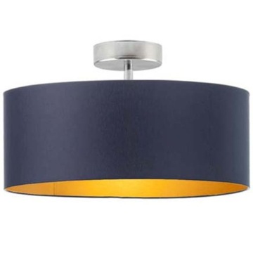 Lampa sufitowa żyrandol plafon LED abażur E27 do salonu granatowa