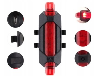 ВЕЛОСИПЕДНАЯ ЛАМПА ПЕРЕДНИЙ ЗАДНИЙ ФОНАР СУМЕРКИ СИГНАЛ