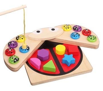 DREWNIANA UKŁADANKA SORTER KLOCKI MONTESSORI