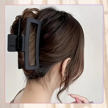 Набор из 4 черных однотонных заколок для волос, большая пряжка, классические зажимы.