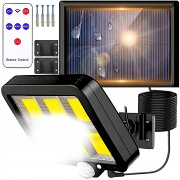 LAMPA SOLARNA Z CZUJNIKIEM RUCH ZMIERZCHU LED COB