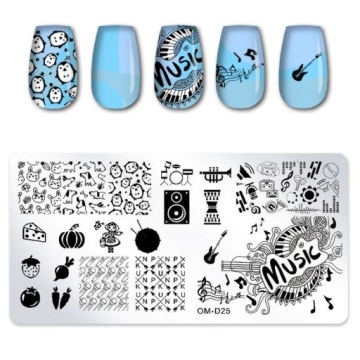 Тарелка, Штемпельная пластина для украшения ногтей, МУЗЫКА, НОТА