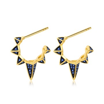 GNOCE - Kolczyki Triangle Blue Hoop