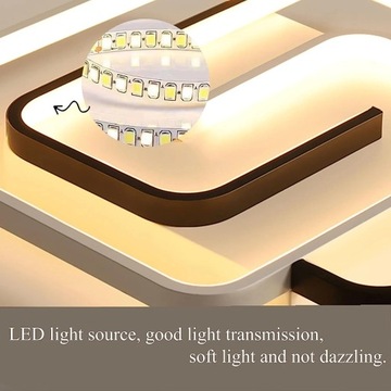 СВЕТОДИОДНЫЙ ПОТОЛОЧНЫЙ СВЕТИЛЬНИК, БЕЛЫЙ, ЧЕРНЫЙ ПОТОЛОЧНЫЙ СВЕТИЛЬНИК, СОВРЕМЕННЫЙ, С РЕГУЛИРОВКОЙ РЕГУЛИРОВКИ + ДИСТАНЦИОННОЕ УПРАВЛЕНИЕ