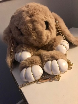 МЕХОВАЯ МОДНАЯ СУМКА, РЮКЗАК КРОЛИК, ЗАЙЧИК