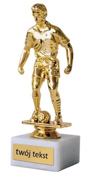 Statuetka PIŁKA NOŻNA piłkarz strzelec zawodnik nagroda 16 cm + NADRUK M3