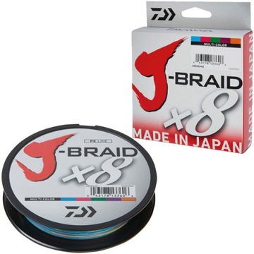 PLECIONKA DAIWA J-BRAID MULTICOLOR X8 0.24MM 300M