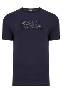 KARL LAGERFELD T-SHIRT KOSZULKA MĘSKA LOGO GRANATOWA rozmiar XL