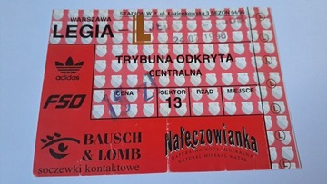 LEGIA WARSZAWA - JEUNESSE ESCH 24-07-1996 BILET