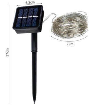 VIP СОЛНЕЧНАЯ ГИРЛЯНДИЯ Елочные гирлянды SOLAR 200 LED WIRES 20м 11397