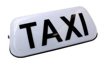 LAMPA TAXI SZPAKÓWKA LED magnes BIAŁY DUŻA KOGUT