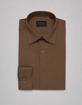 Koszula 00370 dł. rękaw beżowa slim fit 176/182 39