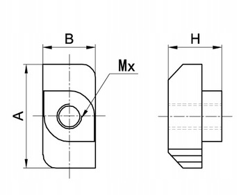 Т-образная гайка с V-образным пазом T-гайка M5 25шт.