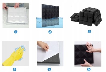 12x САМОКЛЕЯЩИЕСЯ КОВРИКИ ИЗ ПЕНЫ ДЛЯ ЗВУКА 1м2