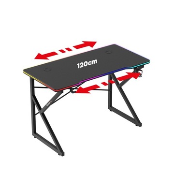 Игровой стол Hero 1.7 RGB с черной светодиодной подсветкой, 120 см