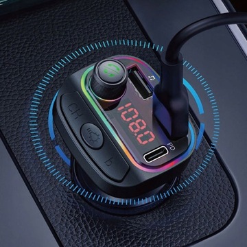 АВТОМОБИЛЬНЫЙ FM-ПЕРЕДАТЧИК BLUETOOTH БЫСТРОЕ ЗАРЯДНОЕ УСТРОЙСТВО 7 ЦВЕТОВ RGB MP3 2XUSB