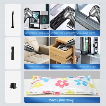 Беспроводной автомобильный пылесос 95000Pa, 120 Вт.