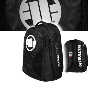 PITBULL WEST COAST PLECAK TRENINGOWY ŚREDNI NEW LOGO CZARNY BACKPACK BLACK