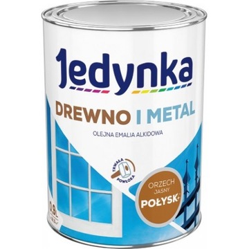 FARBA DO DREWNA I METALU ORZECH JASNY POŁYSK 0.9L