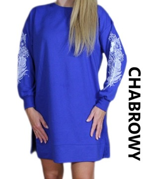 BLUZA TUNIKA NADRUK OVERSIZE MODA DAMSKA LUŹNA WYGODNA DUŻO KOLORÓW XL/XXL