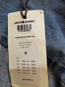 JACK&JONES - Sheridan - Męska Koszula Jeansowa Slim S