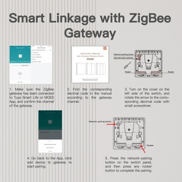 Переключатель сцен ZigBee с автономным питанием TUYA