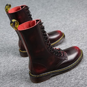 44 GLANY BOTKI OFICERKI DR COMBAT BOOTS SKÓRZANE TRAPERKI KOZAKI 14 DZIUREK