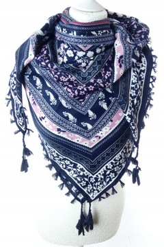 NORWESKA WZORZYSTA CHUSTA NA RAMIONA FRĘDZLE