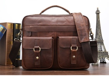 КОЖАНАЯ СУМКА МУЖСКАЯ СУМКА MODERI ROMA черная