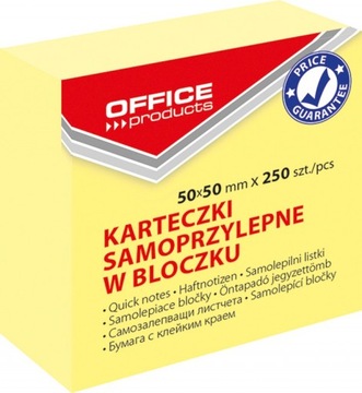 Kostka samoprzylepna OFFICE 50x50mm mini żółta