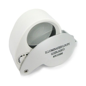 КАРМАННАЯ ЛУПА 40Х СВЕТОДИОДНАЯ СЛЕЗНАЯ УВЕЛИЧЕНИЕ 21011