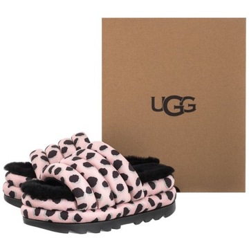 Buty Damskie Klapki UGG Maxi Slide Cheetah Różowe