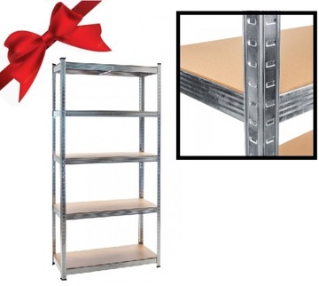 REGAŁ MAGAZYNOWY METALOWY 180 x 90 x 40 cm SREBRNY