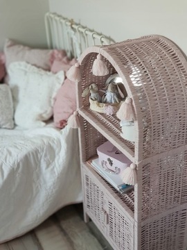 ПЛЕТЕНЫЙ ГАРДЕРОБНЫЙ ШКАФ-КНИГА, ГРЯЗНО-РОЗОВЫЙ