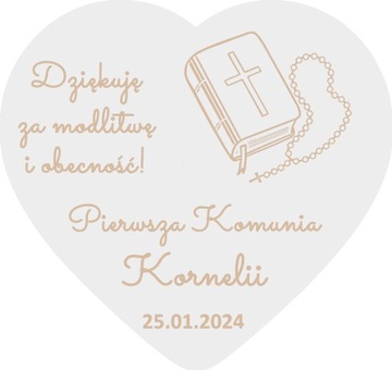 Magnes na lodówkę komunia podziękowanie dla gości