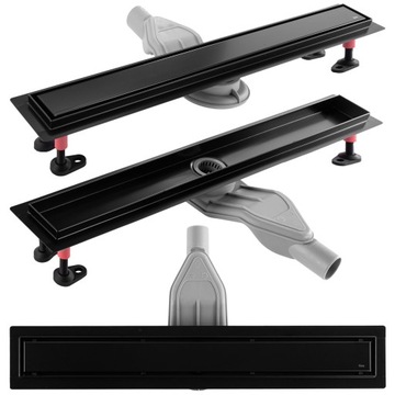 Odpływ Liniowy NEOX Superflow Czarny Niskoprofilowy 80 cm