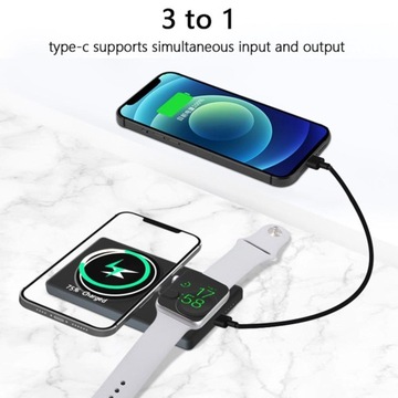 Магнитный блок питания 3 в 1, совместимый с iPhone и iWatch