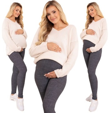 LEGGINSY CIĄŻOWE OCIEPLANE GRUBE GETRY 5XL