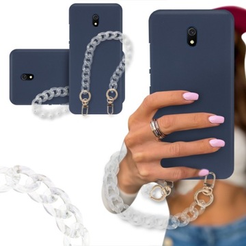 ETUI BLINK MAT GRANAT do XIAOMI REDMI 8A Łańcuszek