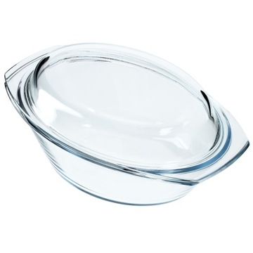 NACZYNIE ŻAROODPORNE Z POKRYWKĄ 4,4L DUŻE DO ZAPIEKANIA OWALNE