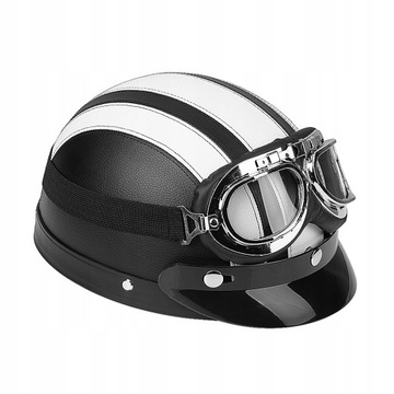 Kask MOTOCYKLOWY ORZESZEK hełm gogle retro GRATIS