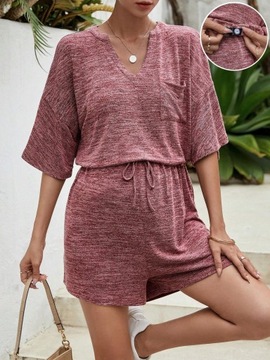 SHEIN Бордовый КОМПЛЕКТ ШОРТЫ БЛУЗКА _ L