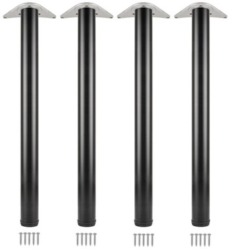 4x NOGA MEBLOWA DO STOŁU BLATU CZARNA H-820MM FI60