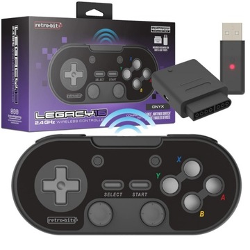 Retro-Bit Legacy16 2.4GHz Onyx Bezprzewodowy Pad SNES + Switch + PC OUTLET