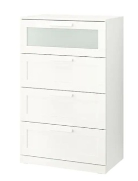 IKEA BRIMNES Komoda, 4 szuflady, biały/szkło